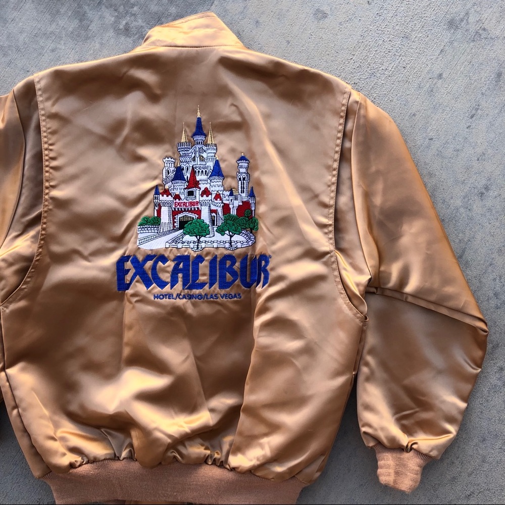 Vintage 80s Excalibur Las Vegas Satin Jacket